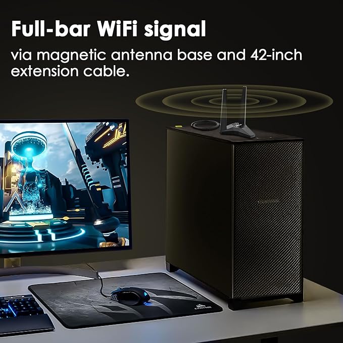 WAVLINK PCIe WiFi 6E WiFi Card with Magnetic Antennas, 2025 Tri-Band AX5400 Wireless Network Card with Bluetooth 5.3, AX210 Chip, MU-MIMO, WPA3, OFDMA, Low-Profile Bracket, Heat Sink