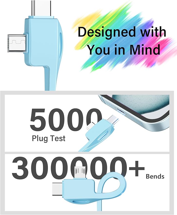 TG90° 10000mAh Power Bank with Built-in AC Wall Plug and Cables, Ultra Slim Phone External Battery Pack Portable Charger Compatible with iPhone and Android Devices