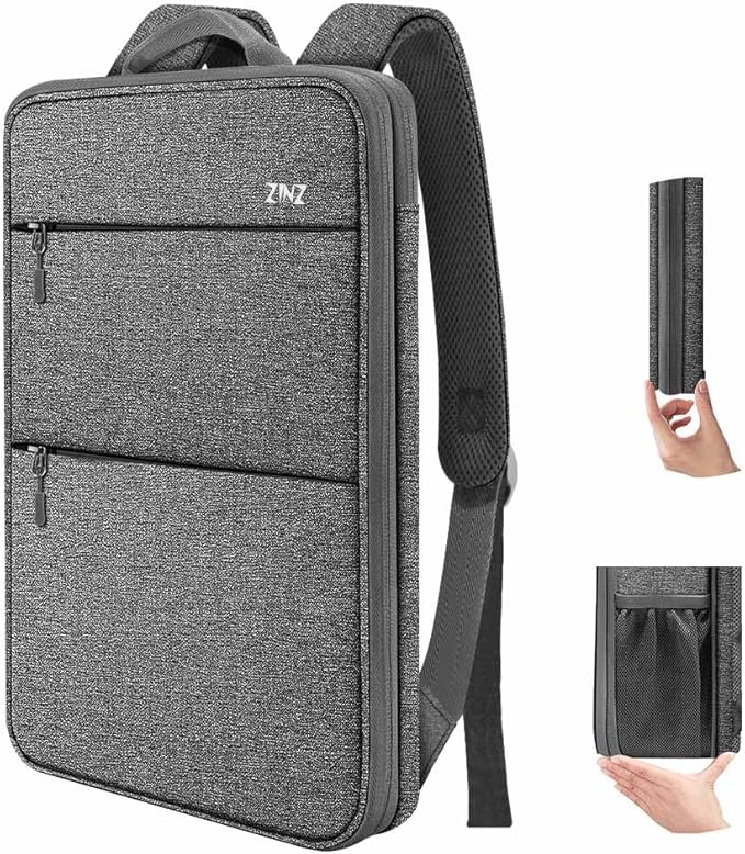ZINZ Slim & Expandable Laptop Backpack 15 15.6 16 Inch Sleeve with USB Port, Spill-Resistant Notebooks Bag Case for Most 14-16 Inch MacBooks Surface-Books Dell HP Lenovo Asus Computers,D01G02