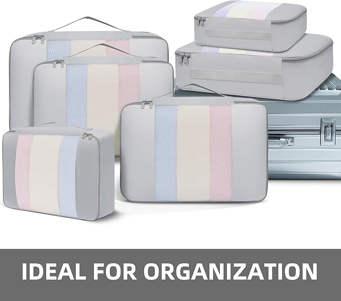 BAGAIL 6 Set/8 Set/10 Set Packing Cubes Various Sizes Packing Organizer for Travel Accessories Luggage Carry On Suitcase