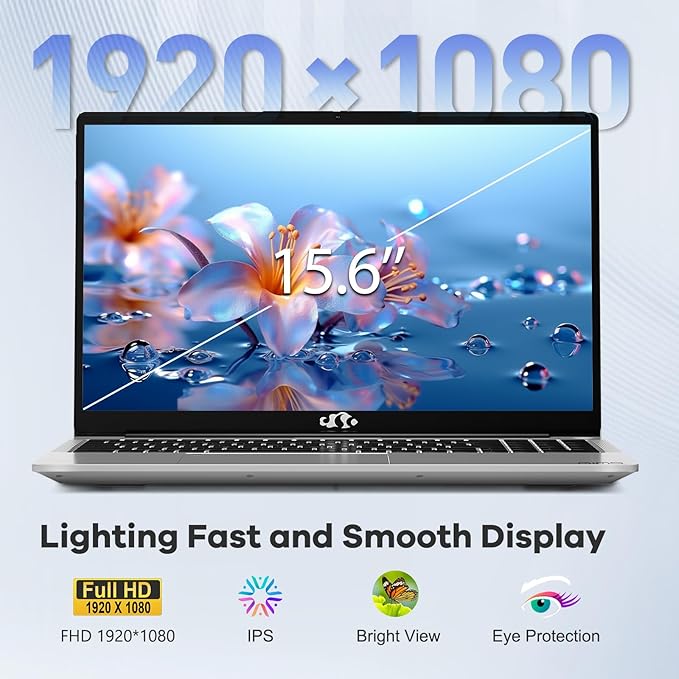 NIMO 15.6" IPS FHD-Gaming-Laptop, 6 Cores AMD Ryzen 5 6600H 64GB DDR5 RAM 2TB SSD (Beat i7-1165G7 up to 4.5GHz) 660M 6nm GPU-Computer with 100W Type-C Backlit Keyboard, Fingerprint