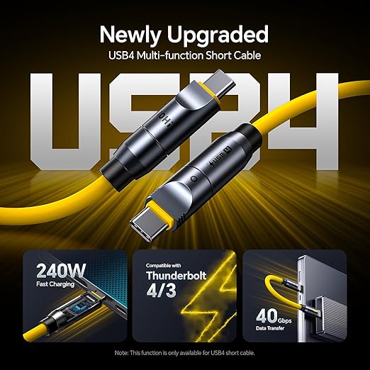 AOHI 240W 8 in 1 USB 4 Cable Set, The Future 240W PD3.1 USB C Fast Charging Cable Supports 40Gbps Data Transfer 8K HD Display for iPhone15 Pro Max MacBook Pro Air iPad Galaxy