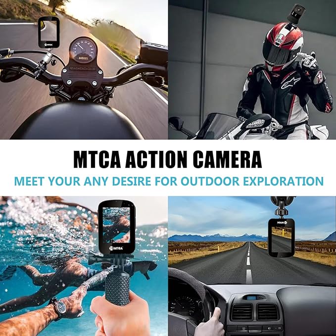 Helmet Action Camera – 4K Ultra HD 16MP Waterproof Sports Cam, 145° Wide-Angle, Includes Helmet Mount & Accessories for Motorcycle, Bike & Outdoor Adventures(can Connect Phone via WiFi)