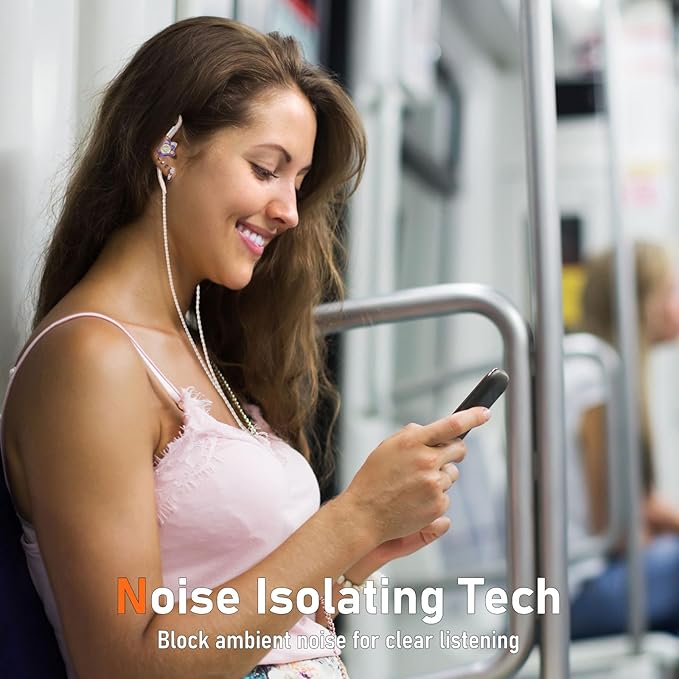 Vibes 202ML Wired Earbuds - HiFi in Ear Headphones - Noise-Isolating Ear Buds w/ Mic - Clear Sound, Deep Bass, Comfort-Fit Earphones - MMCX–Lightning for iPhone 5–14, Silver Plated Cord, Carrying Case