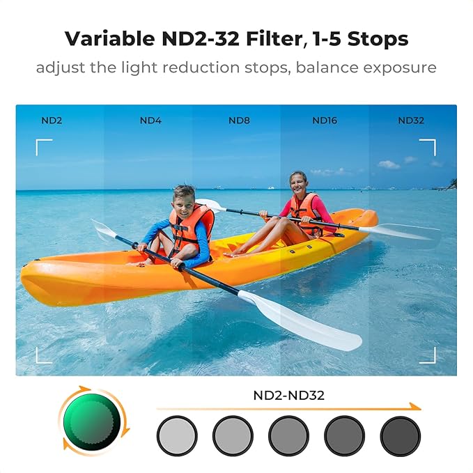 K&F Concept Push in Fit Effect & ND & CPL Filter Set Compatible with DJI Osmo Action 5 Pro, 3 Pack CPL Black Diffusion 1/4 ND2-32 Filters Filters for Osmo Action 4/3, Multicoated HD Optical Glass