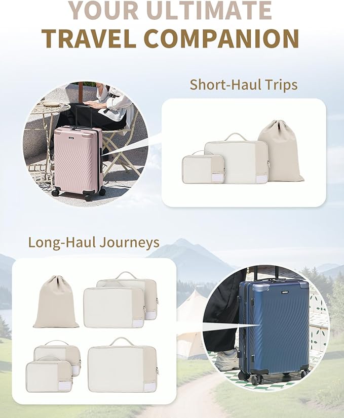 ECOHUB 4 Set /6 Set Packing Cubes for Travel Durable Suitcase Organizer Bags Set with Personalized Tag Various Sizes Travel Essentials Traveling Accessories for Luggage Machine Washable