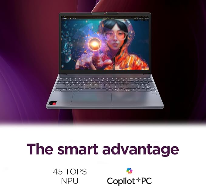 Lenovo IdeaPad Slim 3X - 2025 - Everyday AI Laptop - Copilot+ PC - 15.3" WUXGA Display - 16 GB Memory - 512 GB Storage - Qualcomm® Snapdragon® X - Luna Grey