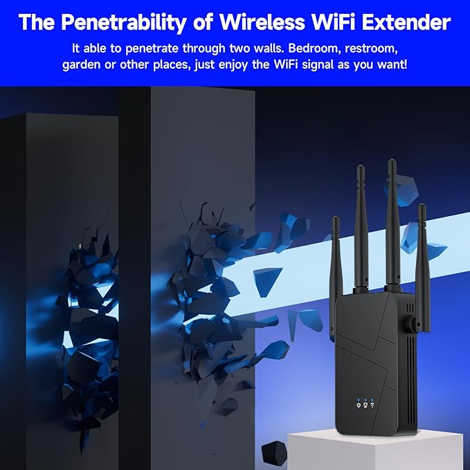 2025 WiFi Extender Signal Booster for Home, 15000sq.ft Wireless Internet Repeater, Long Range WiFi Booster and Signal Amplifier w/Ethernet Port, WiFi Router Extender Support 99% Devices, 1-Tap Setup