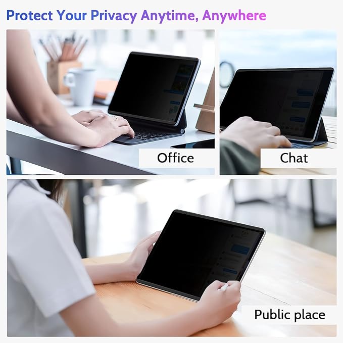 Magnetic Privacy Screen Protector for iPad Pro 12.9 Inch 2018 2020 2021 2022, Removable Anti Blue Light Glare Spy Private Filter