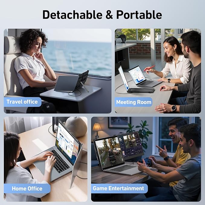 Vixtan Laptop Screen Extender, 14" FHD 1080P Portable Dual Monitor, Ultra-Thin 1.3lbs Plug & Play for 13"-17" Laptops