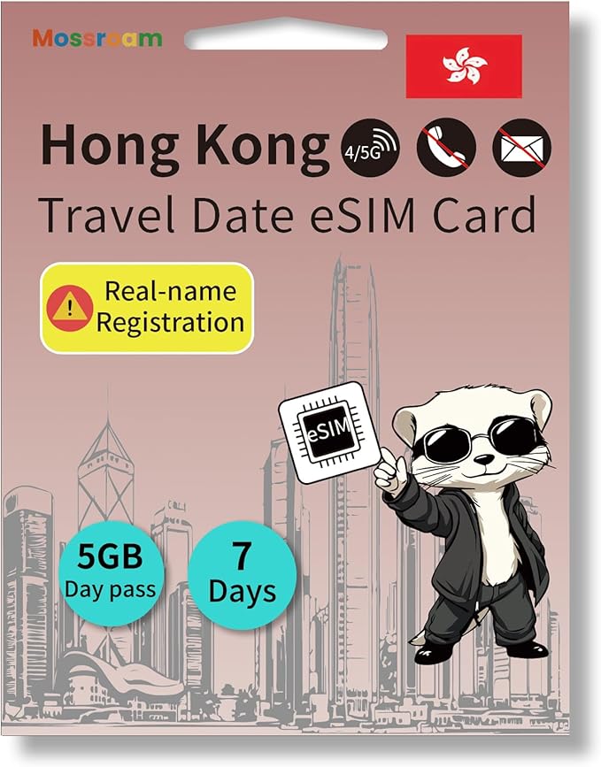 Hong Kong eSIM Data Card – 4G LTE High-Speed Internet | Instant Activation | No Physical SIM Required | Ideal for Short-Term and Long-Term Travel