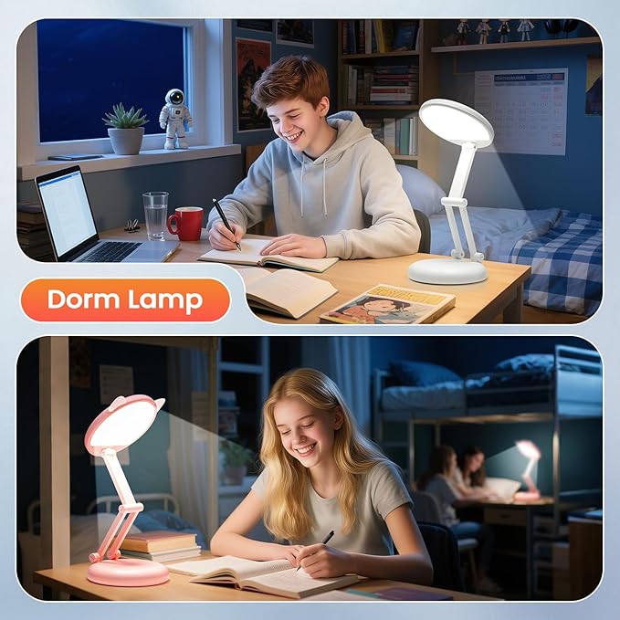 One Fire Cordless Desk Lamp,Dimmable Small Battery Powered Lights,3600mAh Rechargeable Wireless Table Lamp,Mini Lamp&Portable Light for Bed,Book Reading,Home for Small Spaces,Nail Light,Craft,Office