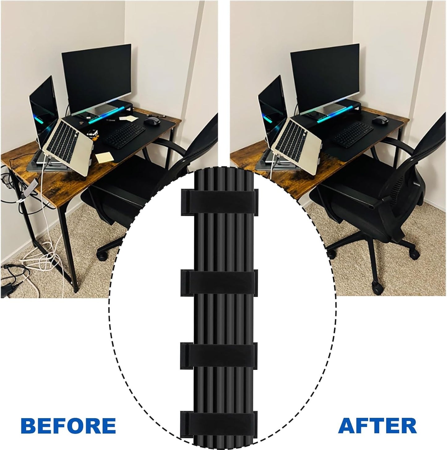 Cable Management Clips, Self Adhesive Cord Organizer Large Wire Clips Cord Holder for Under Desk Nightstand TV PC Ethernet Cables 10 PCS