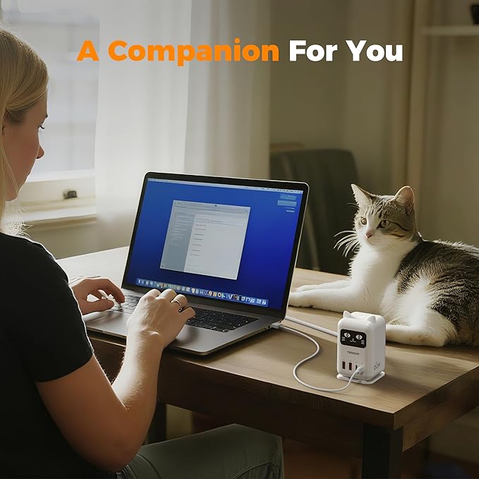 USB C Charger Blcok PD 65W, TESSAN Charging Station for Multiple Devices, Desktop Tower Charger with 4 USB Ports for iPhone 16/15, MacBook, Tablet, Office Home Dormroom