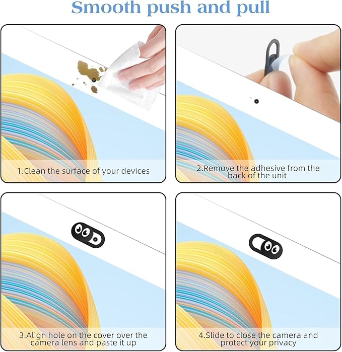 6PCS Laptop Camera Cover Slide Cute Panda Camera Cover for Laptops/Smartphone, Cute Panda Camera Cap for Spot Show, Ultra Thin Laptop Webcam Cover for Computer Protecting Your Visual Privacy