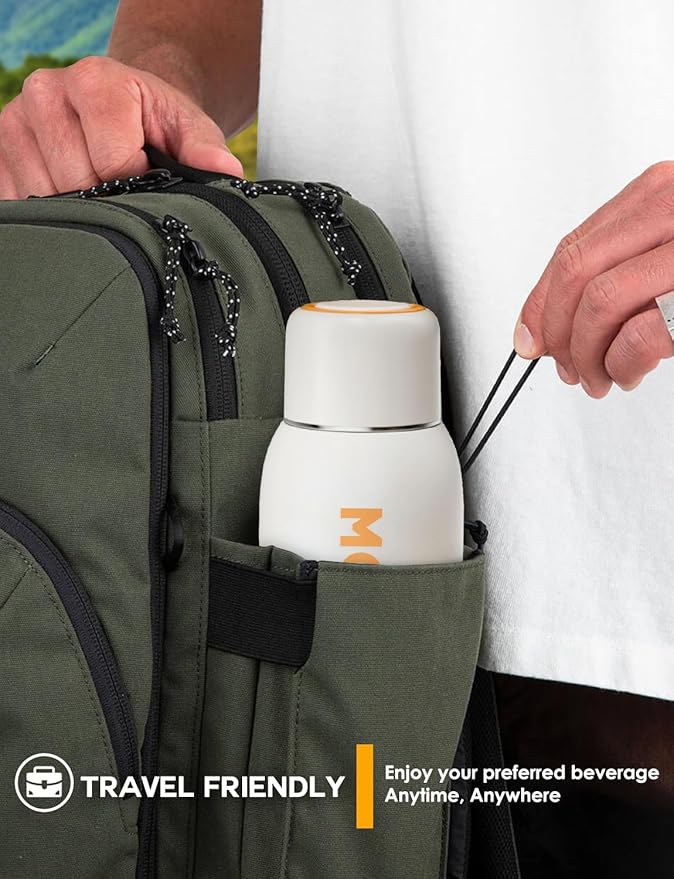 Mojoco Portable Electric Kettle - 20oz Leak Proof Travel Kettle for Coffee, Tea - Vacuum Insulated Stainless Steel Portable Water Boiler - Small Water Heater for RV, Camping