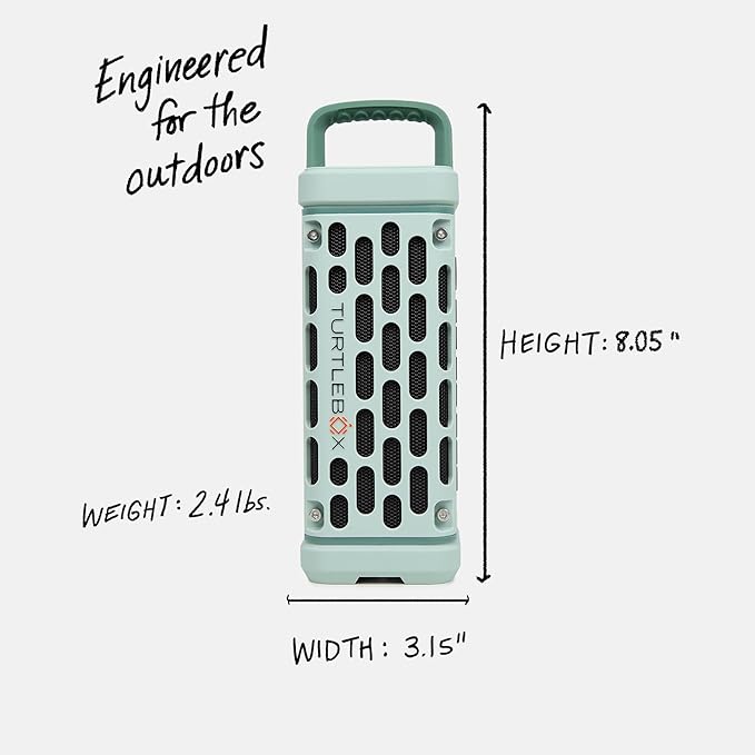 Turtlebox Ranger: Loud! Outdoor Portable Bluetooth 5.4 Speaker | Rugged, Waterproof, Ultra-Portable | Plays to 105db, Deep Bass, Shockproof, Unlimited Pairing for Full Stereo Experience, River Rock