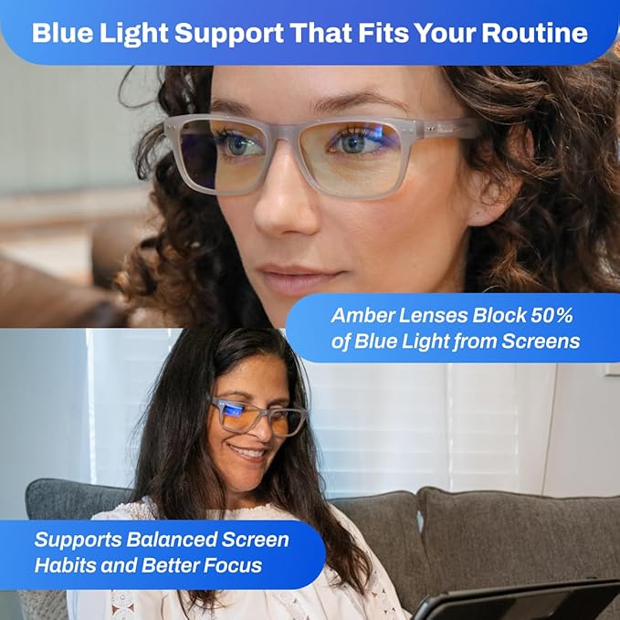 DefenderShield Signature Blue Light Blocking Glasses for Computer, Mobile, Gaming, Sleep - Anti Eyestrain, Headache