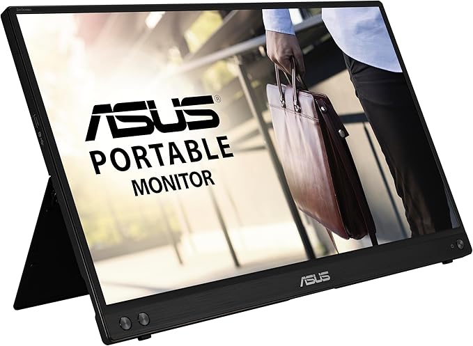 ASUS ZenScreen 15.6” 1080P Portable Monitor (MB16ACVR) - Full HD, IPS, Eye Care, Flicker Free, Blue Light Filter, Kickstand, USB-C Power Delivery, for Laptop, PC, Phone, Console
