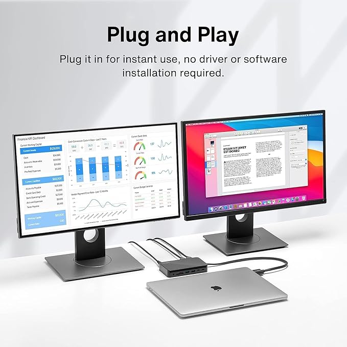 iVANKY FusionDock 1+ MacBook Pro Docking Station with 180W Power Adapter, 12-in-1 Dual 4K@60Hz USB C Dock for MacBook Pro/Air Thunderbolt 3/4 Dock HDMI 2.0, 96W PD, 6 USB, 2.5Gbps Ethernet SD/TF Audio