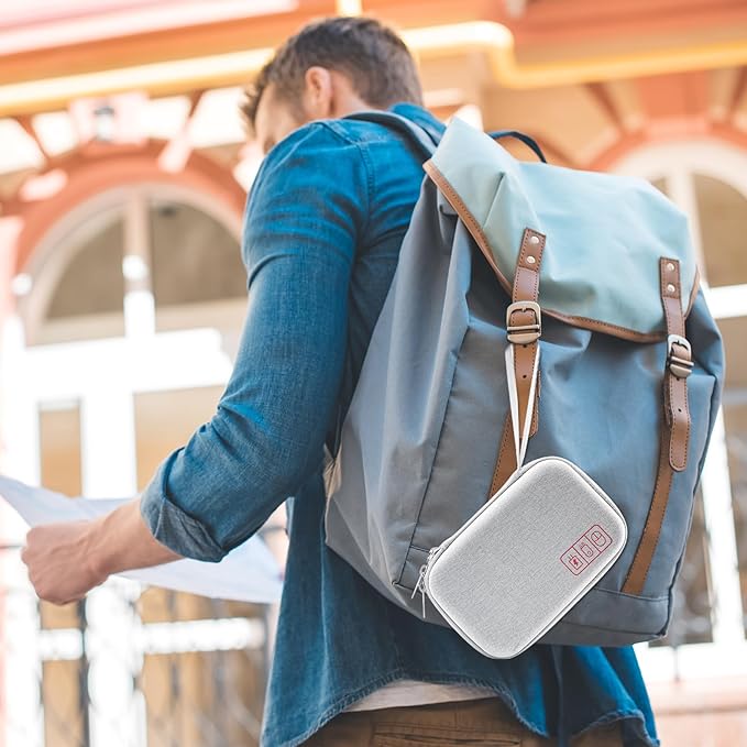 ProCase Hard Travel Electronic Organizer Case for MacBook Power Adapter Chargers Cables Power Bank Apple Magic Mouse Apple Pencil USB Flash Disk SD Card Small Portable Accessories Bag