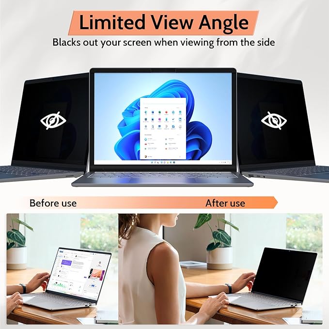 Mamol Magnetic Privacy Screen for 13.8 Inch Surface Laptop 7, Removable Anti Spy Glare Blue Light Filter, Microsoft Surface Laptop Privacy Screen Protector 13.8 in