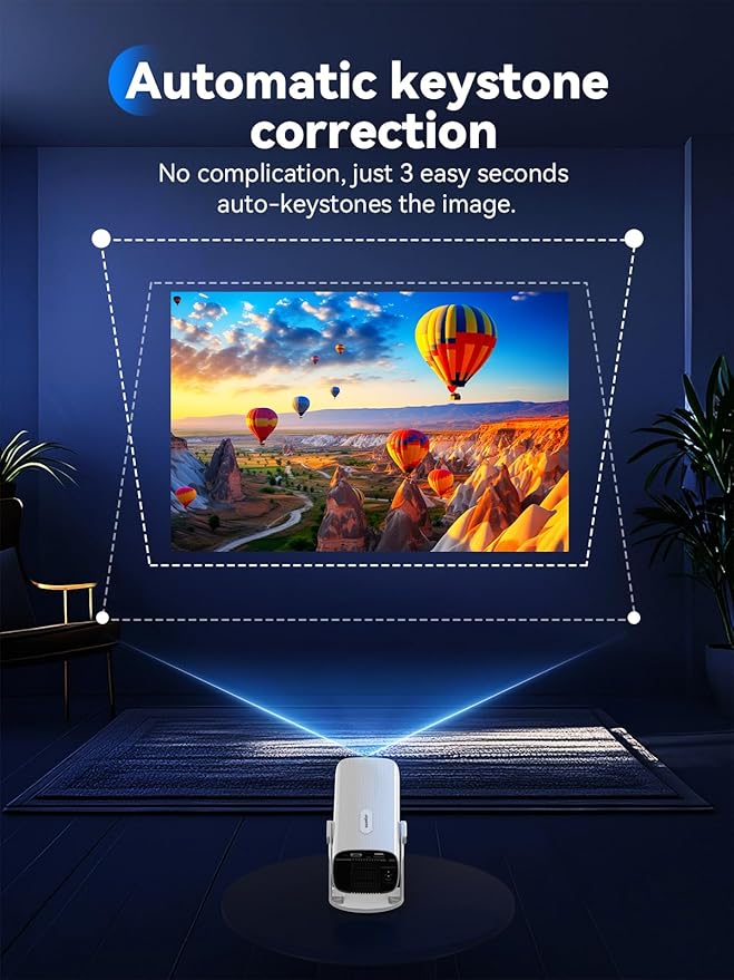 SOOMFON Mini Projector 1080P Support - Portable Small Video Movie Projector Bluetooth 5.1 Auto Keystone Electric Focus for Bedroom/Wall/Home/Outdoor/iPhone/Android/TV Stick