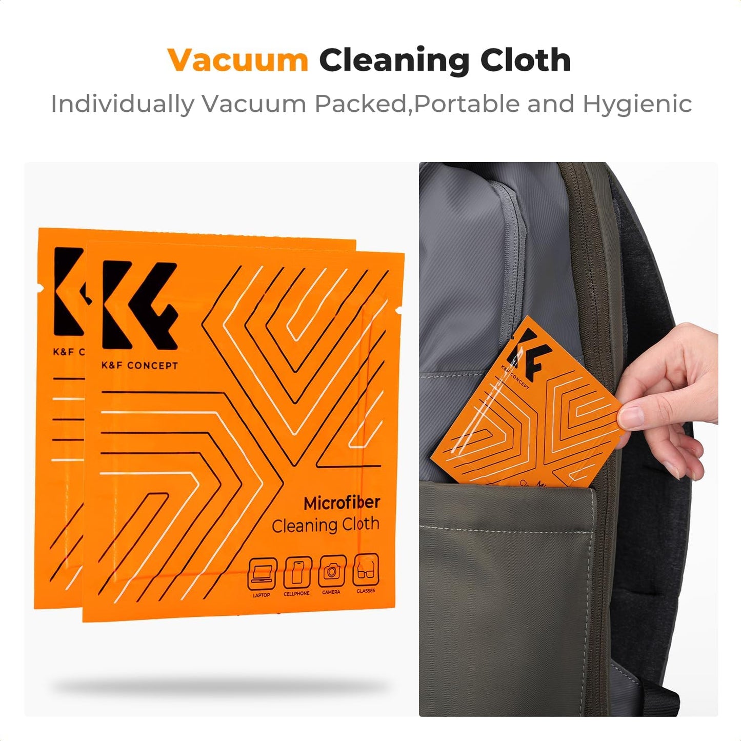 K&F Concept 4-in-1 Camera Cleaning Kit with Lens Brush Pen, Rocket Air Blower, Microfiber Cleaning Cloth, Lens Cleaner Kit for Canon Nikon Pentax Sony DSLR Cameras Cleaning Tool Accessories