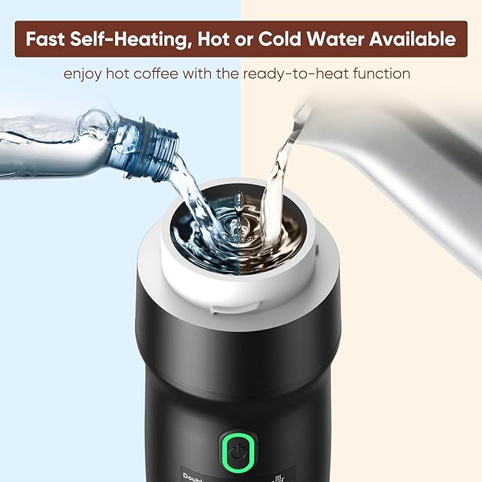 Portable Electric Espresso Machine, Car Self-Heating Coffee Maker with USB-DC, Travel Coffee Machine for Camping, Compatible With NS Capsules & Ground Coffee, Portable Coffee Maker for Hiking, RV,Home