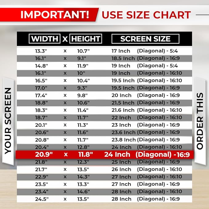 24 Inch 16:9 Computer Privacy Screen Filter for Monitor - Privacy Shield and Anti-Glare Protector