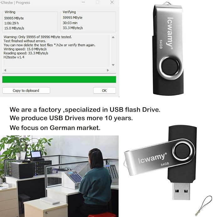 64GB USB Drive USB2.0 Flash Drive USB Stick Thumb Drive USB Flash Drives USB Flash Drive Pendrive (Black,64GB)