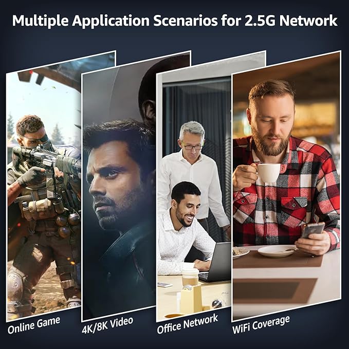 7 Port 2.5G Unmanaged Ethernet Switch, 5 x 2.5G Base-T Ports, 2 x 10G SFP, Compatible with 100/1000/2500Mbps, VLAN, Fanless, Desktop/Wall Mount YuanLey 2.5Gbe Network Switch for Wireless AP, NAS, PC