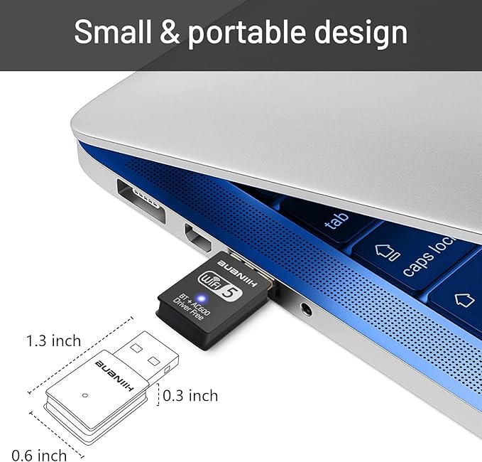 WiFi Adapter for Desktop PC,USB WiFi Adapter,Bluetooth&WiFi 2-in-1,600Mbps 2.4/5.8Ghz Dual Band Wireless Network,Plug and Play, for PC/Laptop/Desktop,Support Win7/8/8.1/10/11