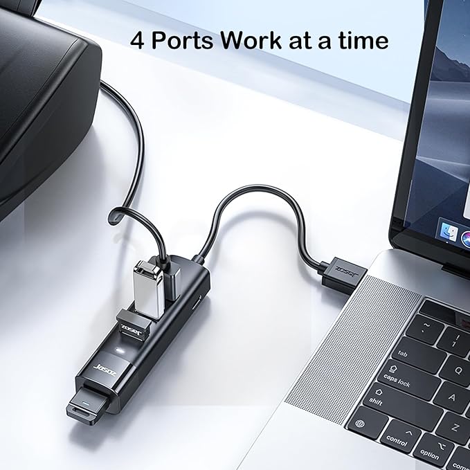 KAGO USB C Hub 4 Ports - Multiple USB 3.0 Hub with 5Ft Cable, USB-C Splitter Extender with USB Type-C Power Port, for Laptop,Desktop, Windows, Linux, PC(USB c)