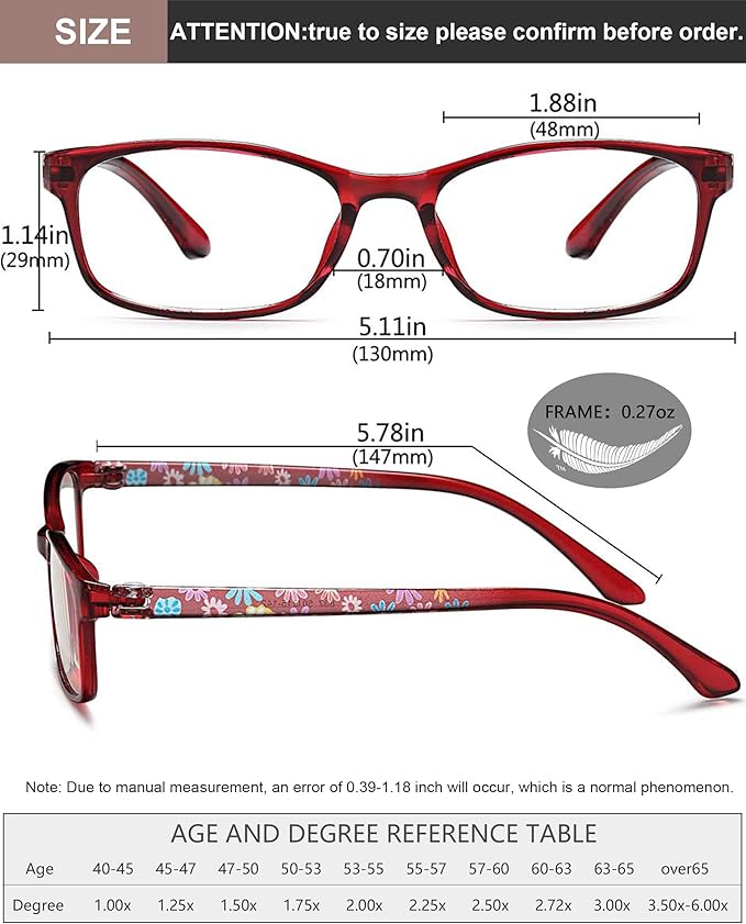 EYEURL Reading Glasses for Women-Blue Light Blocking For Women-3 Pack Computer Readers 3.5 Spring Hinge Anti UV Ray/Eye Strain/Glare Eyeglasses