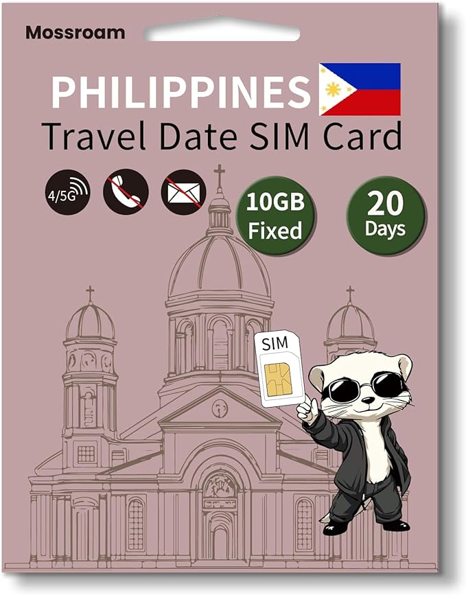 3-in-1 SIM Card for The Philippines– Prepaid Data Plans | Fixed Data 10GB,20 Days | Unlimited 4/5G Speed Internet