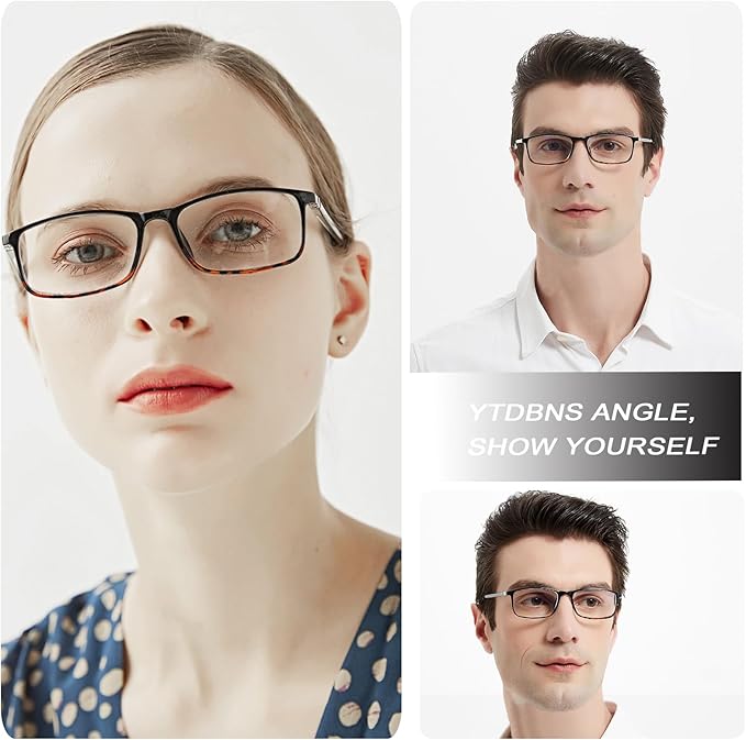 Professional Reading Glasses for Men/Women, Blue Light Blocking Computer Readers with Spring Hinges for Glare and UV Protection