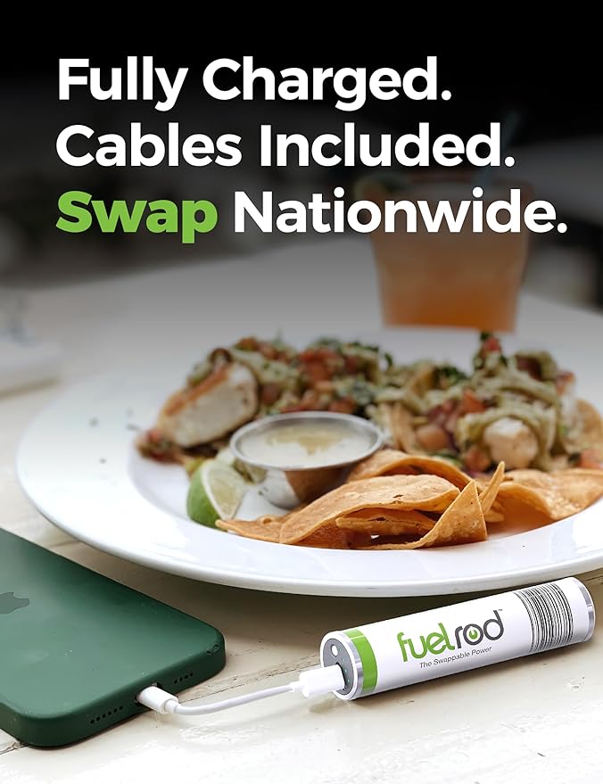 One USB-C Portable Charger Kit, with an Extra Set of Cables & Adaptors, Compatible with All Tablets, Smart Phones, Rechargeable Backup Power Bank, SWAP for Charged Rod at Kiosk