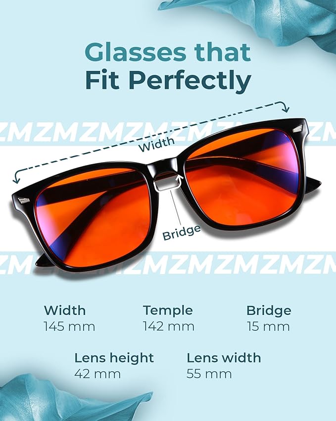 Blue Light Blocking Glasses for Women + Men - Better Sleep + Anti Eye Strain Protection - Computer Screens & Gaming