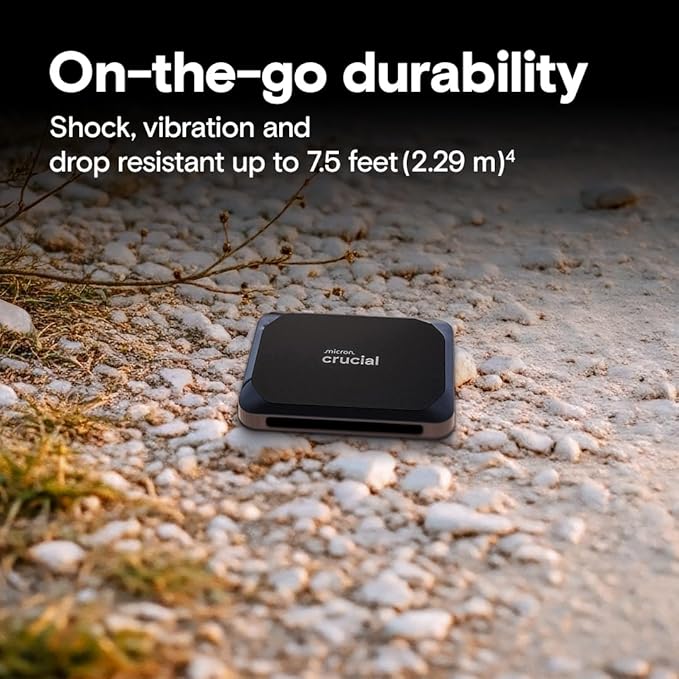 Crucial X9 1TB Portable SSD, Up to 1050MB/s, USB 3.2 USB-C, External Solid State Drive, Compatible with Windows, Mac, & Android, Reliable Storage for Games, Files, & Backups, Black - CT1000X9SSD902