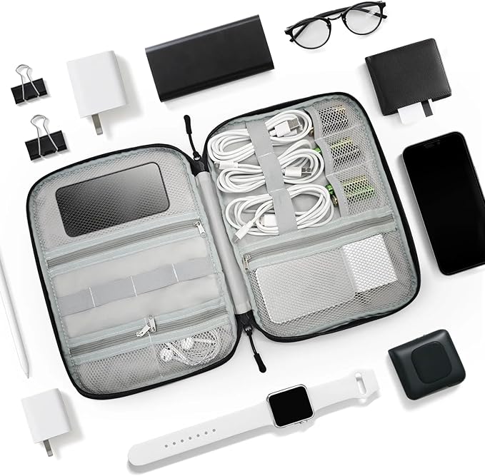 Autumn Flowers Electronics Travel Organizer Case, Tech Accessories Cable Storage Bag for Cords, Charger, Phone, Hard Drive