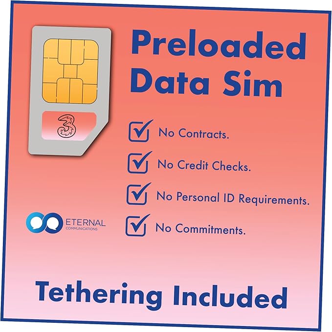 Prepaid Travel Sim Card with 30GB of 5G Data for use in 70+ Countries Worldwide + Unlimited Calls & SMS in EU + Tethering + Unlimited Bonus Data in UK (Valid 30 Days)