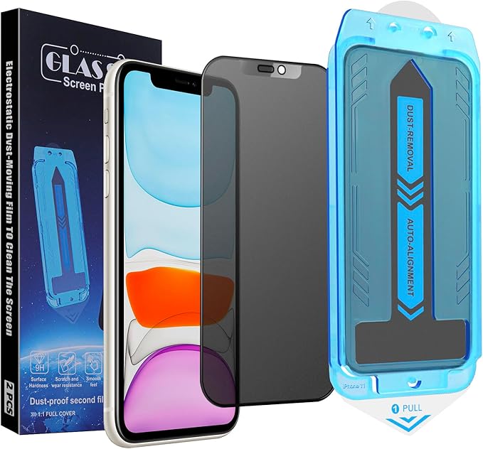 2-Pack Matte Privacy Screen Protector for iPhone 11 / iPhone XR, Anti-Glare Display Filter, No Bubbles, High Definition Clear, Easy Installation