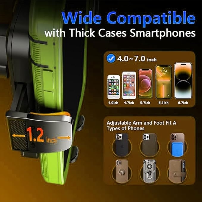 Qifutan Cell Phone Holder [Never Fall Upgrade Clip] Phone Holder Car Automobile Air Vent Hands Free for Car Fit Car Phone Holder Mount for All for iPhone Android Smartphone