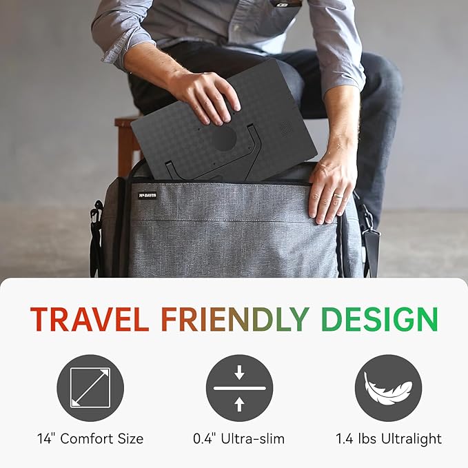 Intehill 14" Portable Monitor 2.5K, 2560x1600 Portable Screen for Laptop, 16:10 Travel Monitor with Tempered Glass, 100% sRGB HDMI Portable Display, Mobile External Display with Stand & Speaker, Q14ZA