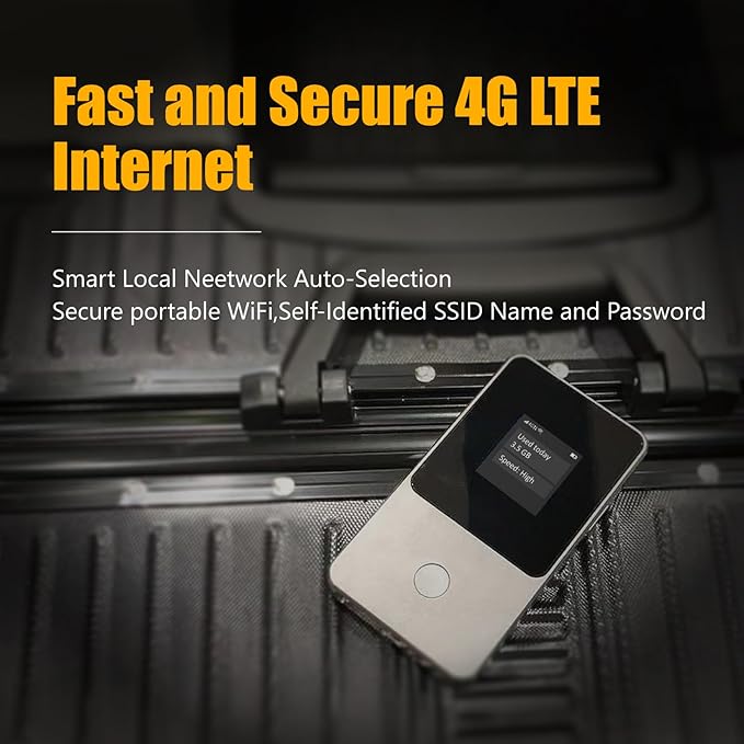 Global Travel Mobile Hotspot Device 4G Pocket Router No Roaming fee Built-in SIM Card No Need Physical Card No Contract 150 Countries Travel Portable WiFi Hotspot 200GB for US