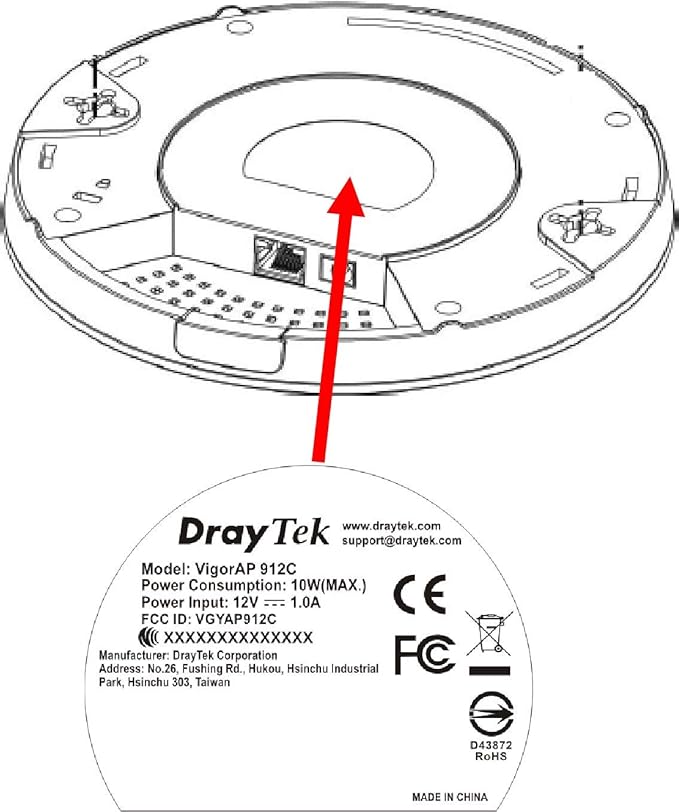 DrayTek VigorAP 912C Ceiling Mesh Wireless 802.11ac Range Extender and Access Point