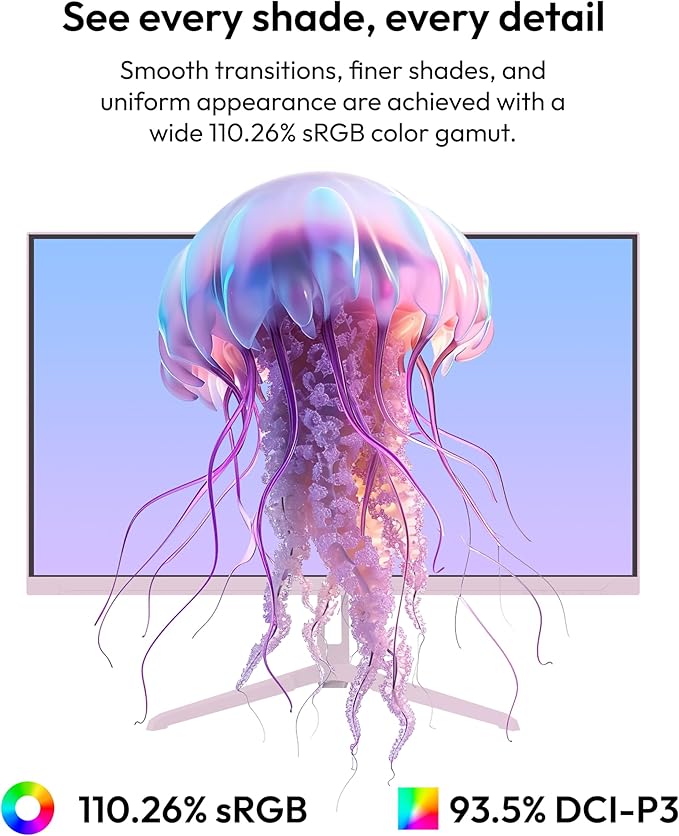 Pixio PX279 Wave Pink 27 inch 240Hz Refresh Rate FHD 1080p Resolution Fast IPS Panel 1ms GTG Resonse Time Gaming Monitor with Adaptive Sync