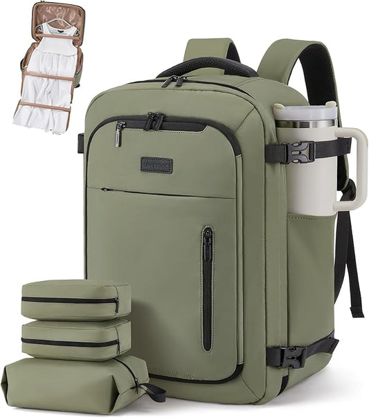LOVEVOOK Travel Backpack for Women Men with Garment Bag, 50L Carry on Backpack as TSA Personal Item Flight Approved, Luggage Daypack Fits 17.3" Laptop, Overnight Business Weekender Travel Essential