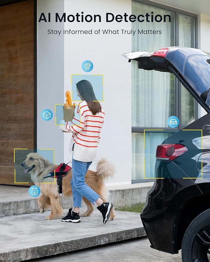 ieGeek Solar Camera Outdoor Wireless, 2K WiFi Battery Powered Cameras System for Home Security with Embedded Solar Panel, AI Motion Detection, Smart Spotlight & Alarm, Color Night Vision,No Hub Needed